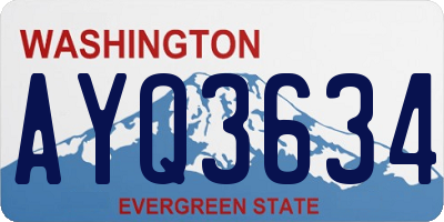 WA license plate AYQ3634