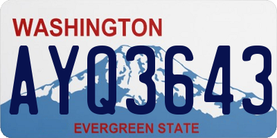 WA license plate AYQ3643