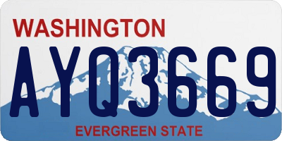 WA license plate AYQ3669