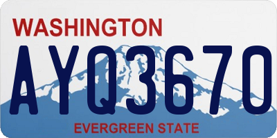 WA license plate AYQ3670