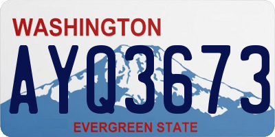 WA license plate AYQ3673