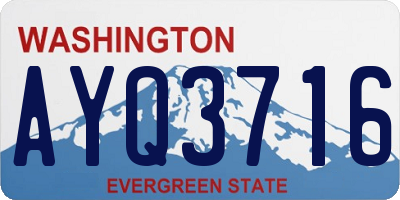 WA license plate AYQ3716
