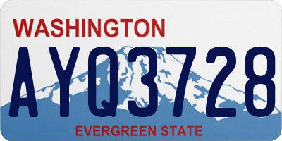 WA license plate AYQ3728