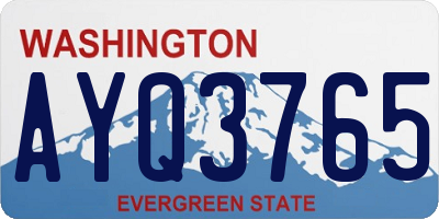 WA license plate AYQ3765