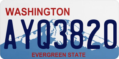 WA license plate AYQ3820