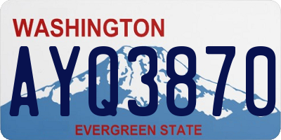 WA license plate AYQ3870