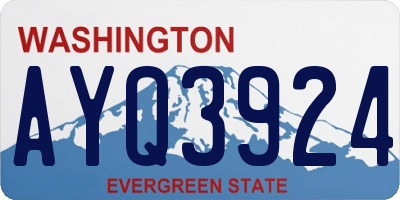 WA license plate AYQ3924