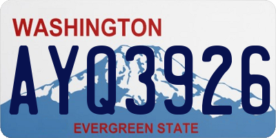 WA license plate AYQ3926