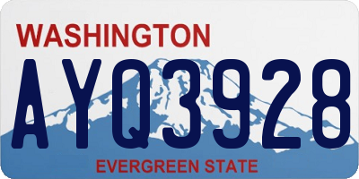 WA license plate AYQ3928