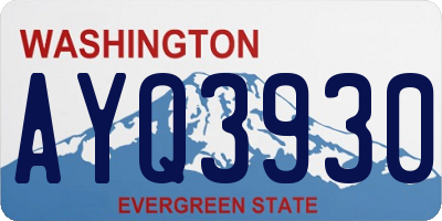 WA license plate AYQ3930