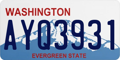 WA license plate AYQ3931