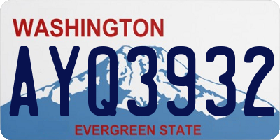 WA license plate AYQ3932