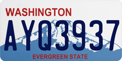 WA license plate AYQ3937