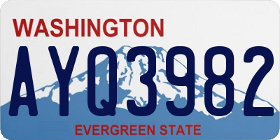 WA license plate AYQ3982