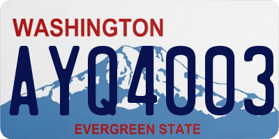 WA license plate AYQ4003