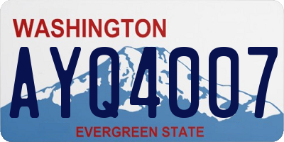 WA license plate AYQ4007