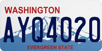 WA license plate AYQ4020