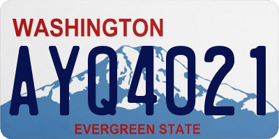 WA license plate AYQ4021