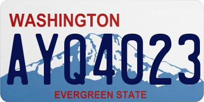 WA license plate AYQ4023