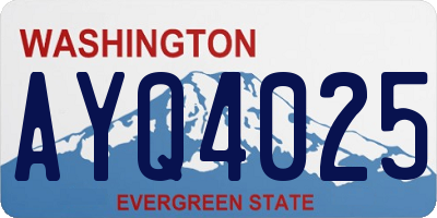 WA license plate AYQ4025