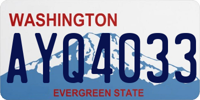 WA license plate AYQ4033