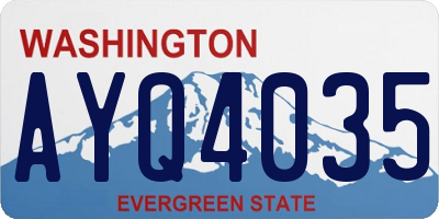 WA license plate AYQ4035