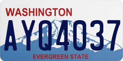 WA license plate AYQ4037