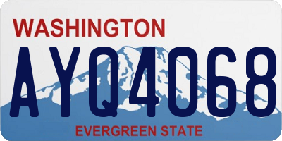 WA license plate AYQ4068