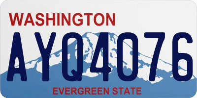 WA license plate AYQ4076