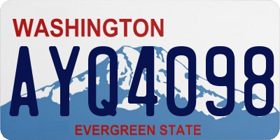 WA license plate AYQ4098