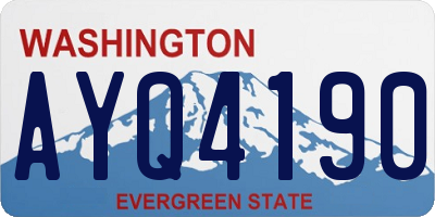 WA license plate AYQ4190