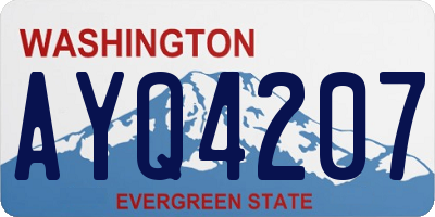 WA license plate AYQ4207
