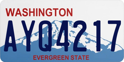 WA license plate AYQ4217