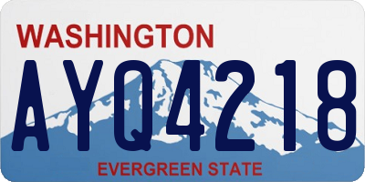 WA license plate AYQ4218