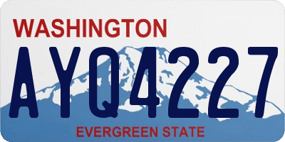 WA license plate AYQ4227