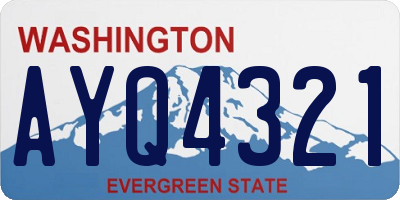 WA license plate AYQ4321
