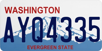 WA license plate AYQ4335
