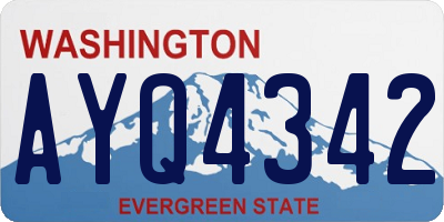 WA license plate AYQ4342