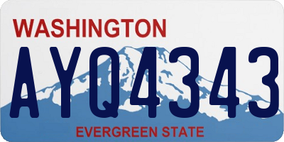 WA license plate AYQ4343