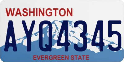 WA license plate AYQ4345