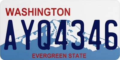WA license plate AYQ4346