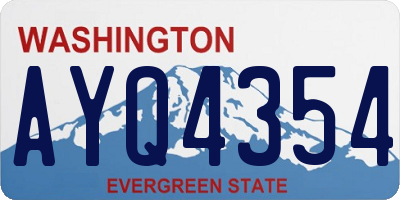WA license plate AYQ4354