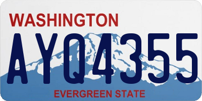 WA license plate AYQ4355
