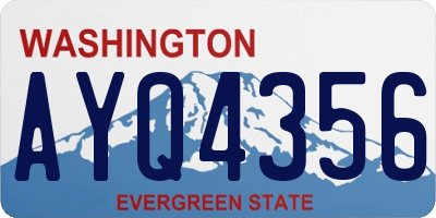 WA license plate AYQ4356