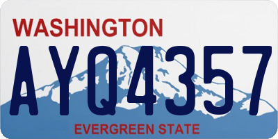WA license plate AYQ4357