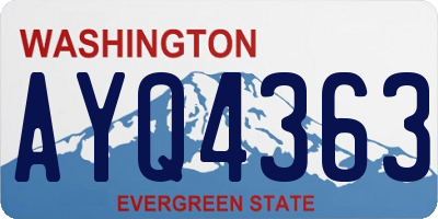WA license plate AYQ4363