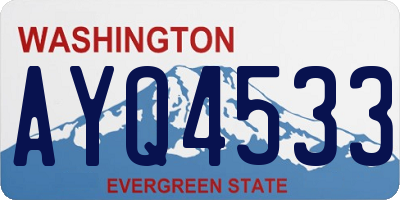 WA license plate AYQ4533