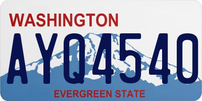 WA license plate AYQ4540