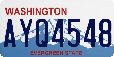 WA license plate AYQ4548