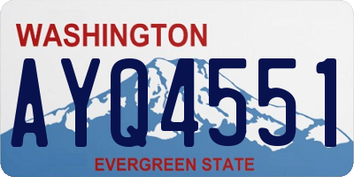 WA license plate AYQ4551